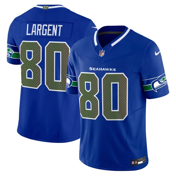 Men's Seattle Seahawks #80 Steve Largent Royal 2025 F.U.S.E. “Rivalries” Vapor Untouchable Limited Stitched Football Jersey